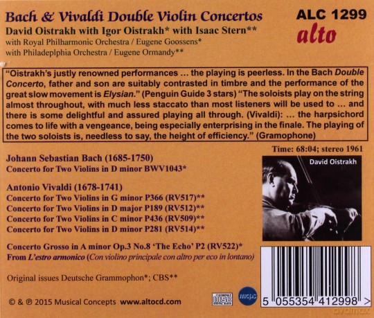 Antonio Vivaldi: Konzerte fur 2 Violinen RV 509,512,514,517,522 [CD]
