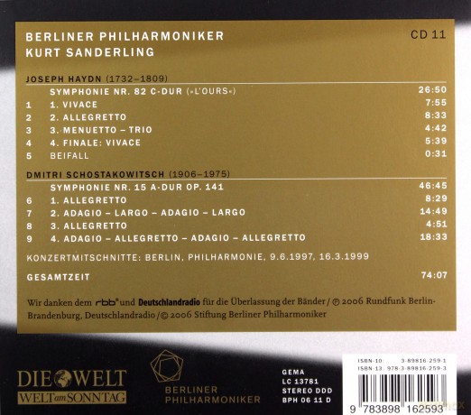 Kurt Sanderling dirigiert die Berliner Philharmoniker [CD]