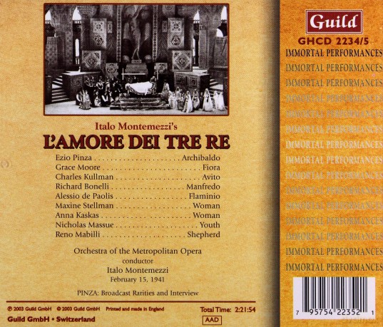 Italo Montemezzi: L'Amore Dei Tre Re [2CD]