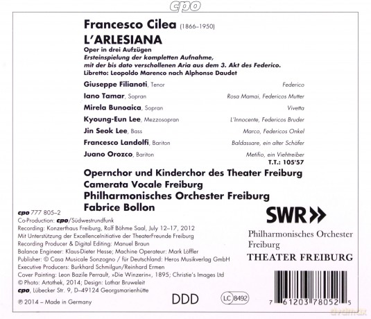 Francesco Cilea: L'Arlesiana [2CD]