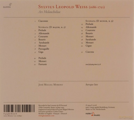 Silvius Leopold Weiss: Lautenwerke Ars Melancholiae [CD]