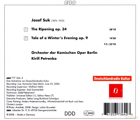 Josef Suk: Lebensreife op.34 [CD]