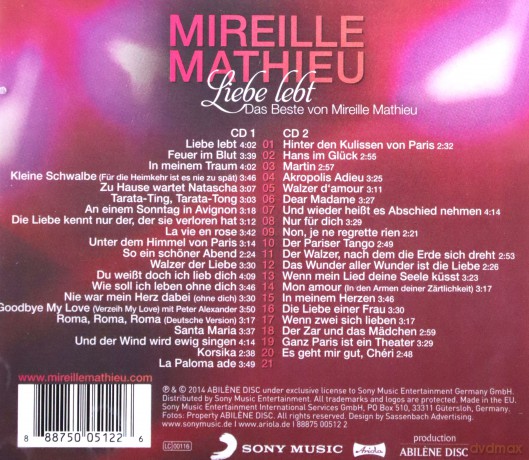 Mireille Mathieu: Liebe lebt: Das Beste von Mireille Mathieu [2CD]
