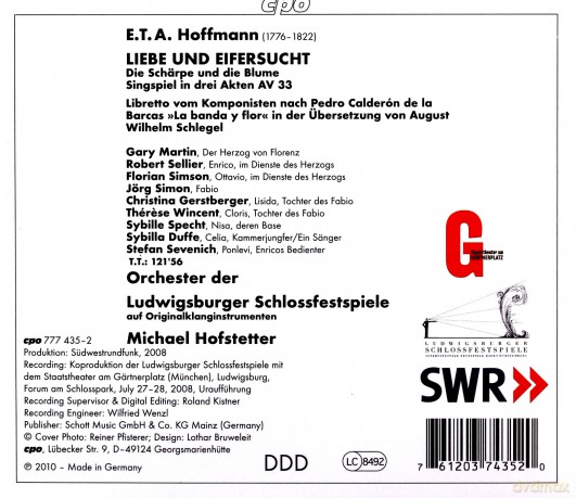ETA Hoffmann: Liebe und Eifersucht [2CD]