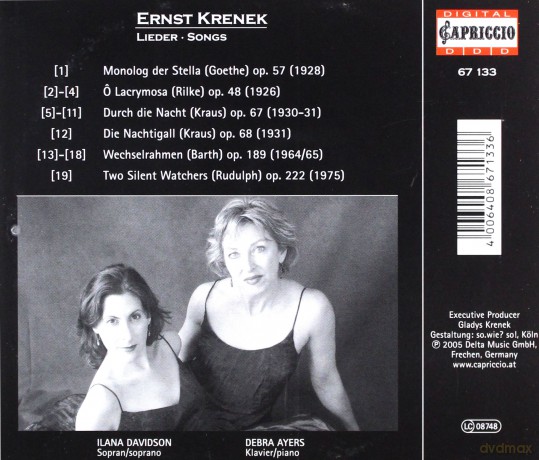 Ernst Krenek: Lieder [CD]