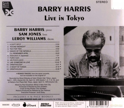 Barry Harris: Live In Tokyo (Xanadu Master) [CD]