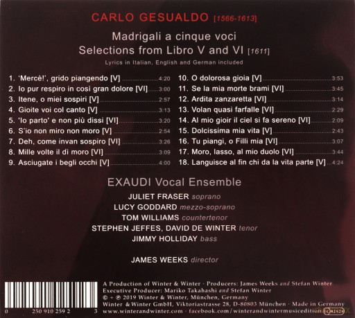 Carlo Gesualdo von Venosa: Madrigale [CD]