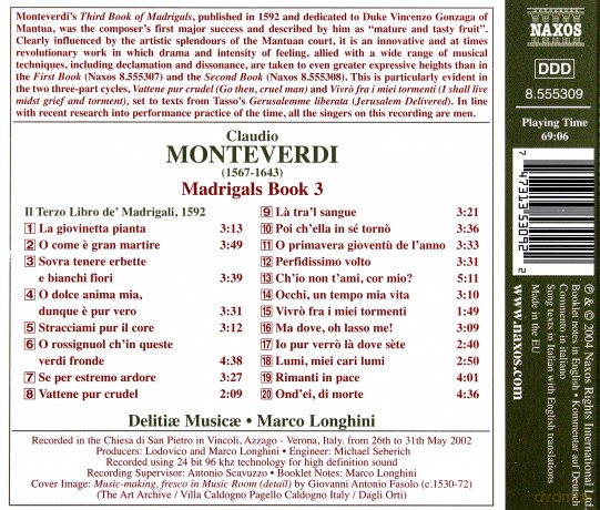 Claudio Monteverdi: Madrigali Libro 3 [CD]