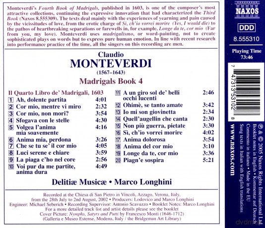 Claudio Monteverdi: Madrigali Libro 4 [CD]