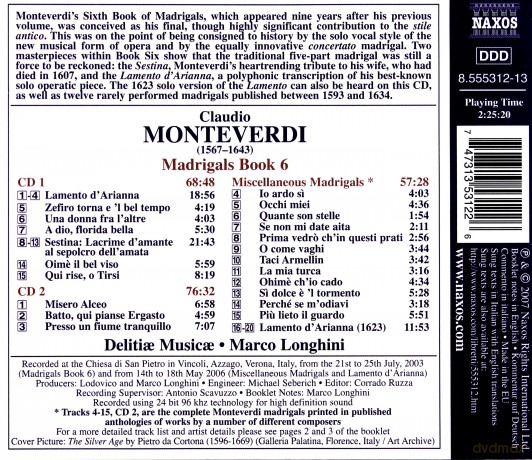 Claudio Monteverdi: Madrigali Libro 6 (1614) [2CD]