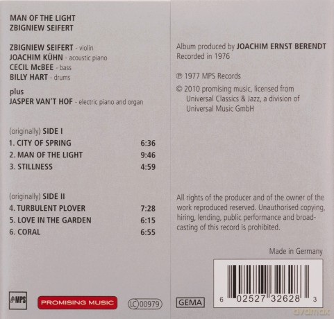 Zbigniew Seifert: Man Of The Light [CD]