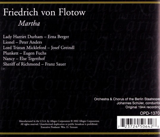 Friedrich von Flotow: Martha [2CD]