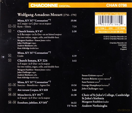 Wolfgang Amadeus Mozart: Messe KV 317 Kronungsmesse [CD]