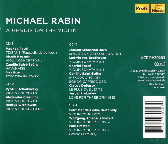 Maurice Ravel: Michael Rabin - A Genius on the Violin [4CD]