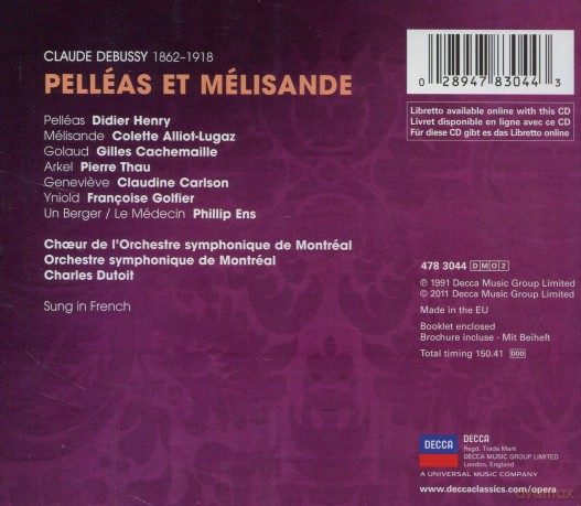 Charles Dutoit: Debussy:Pelleas Et Melisande (Decca Opera) [2CD]