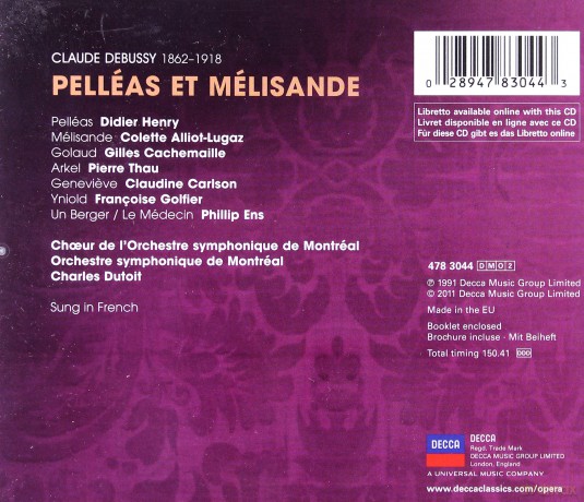 Charles Dutoit: Debussy:Pelleas Et Melisande (Decca Opera) [2CD]