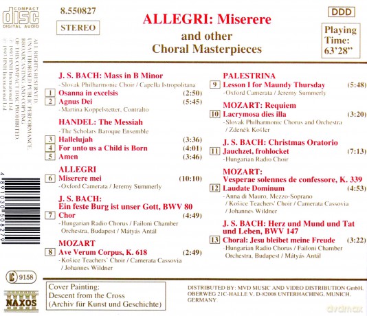 Gregorio Allegri: Miserere [CD]