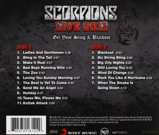 Scorpions: Get Your Sting And Blackout Live 2011 [2CD]