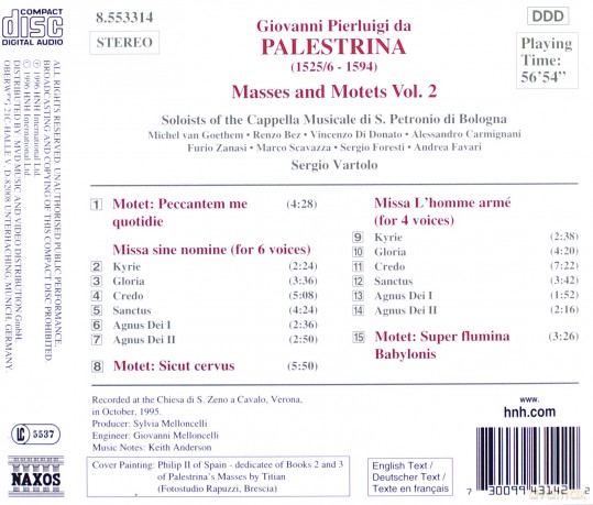 Giovanni Pierluigi da Palestrina: Missa L'Homme Arme [CD]