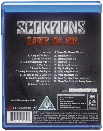 Scorpions: Get Your Sting And Blackout Live 2011 in 3D [Blu-Ray 3D]