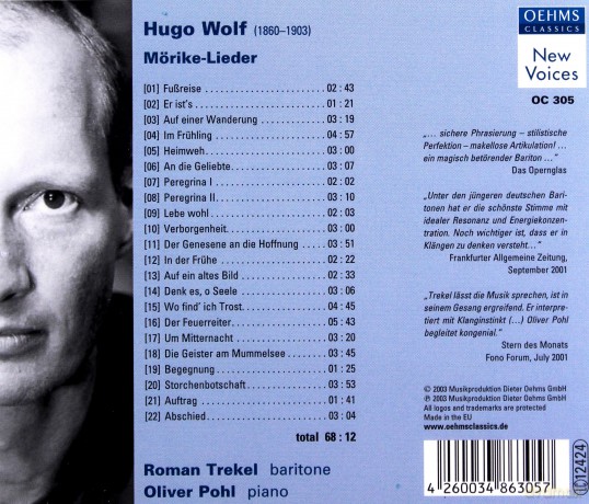 Hugo Wolf: Morike-Lieder [CD]