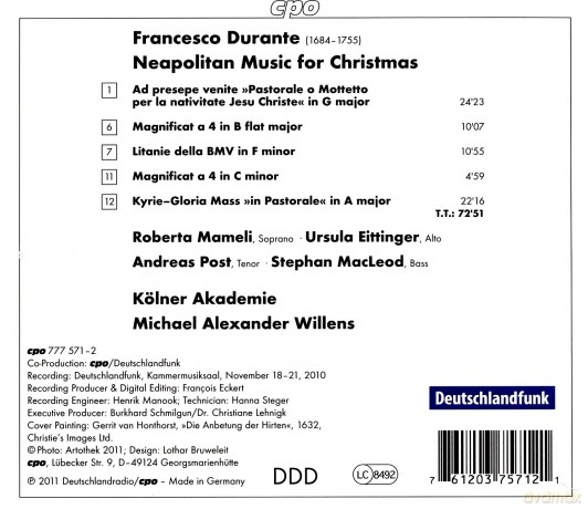 Francesco Durante: Neapolitanische Musik zu Weihnachten Vol.1 [CD]