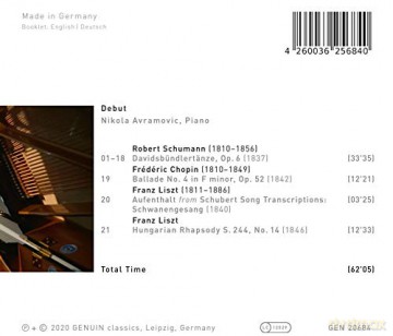 Robert Schumann: Nikola Avramovic - Debut [CD]