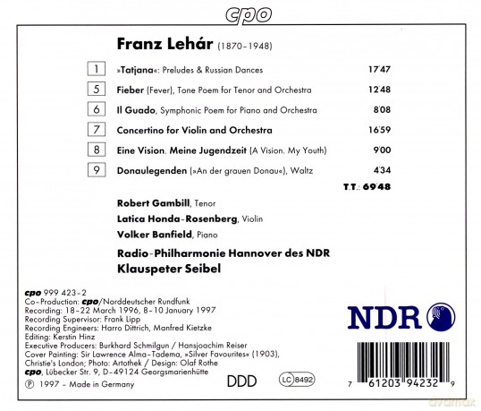 Franz Lehar: Orchesterwerke [CD]