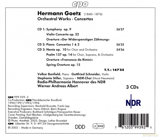 Hermann Goetz: Orchesterwerke [3CD]
