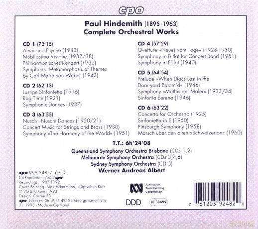 Paul Hindemith: Orchesterwerke Box 1 [6CD]