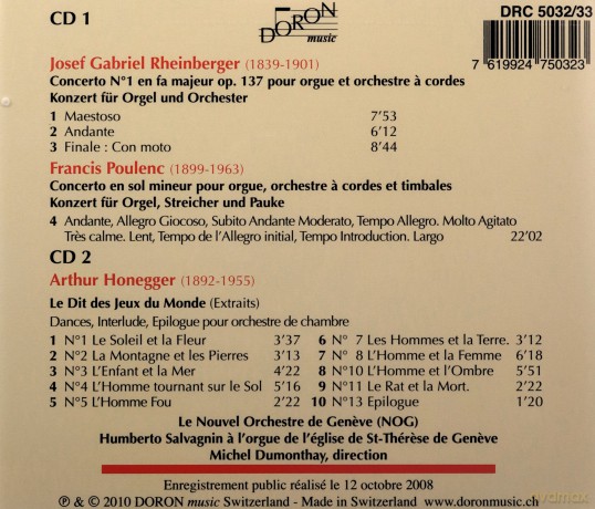 Josef Rheinberger: Orgelkonzert Nr.1 op.137 [2CD]