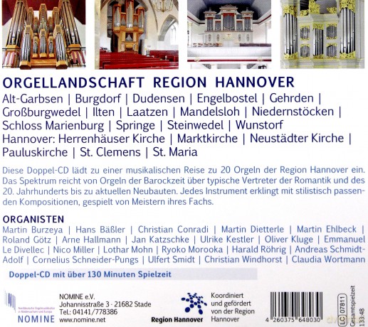 Franz Tunder: Orgellandschaften Vol.7 - Region Hannover [CD]