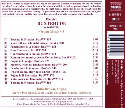 Dieterich Buxtehude: Orgelwerke Vol.5 [CD]