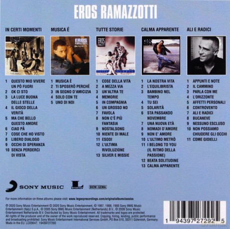 Eros Ramazzotti: Original Album Classics [CD]