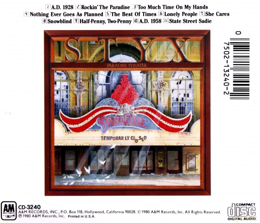 Styx: Paradise Theatre [CD]
