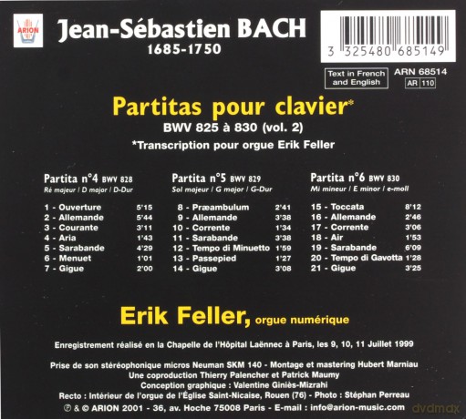 Johann Sebastian Bach: Partiten Vol.2 fur Orgel [CD]