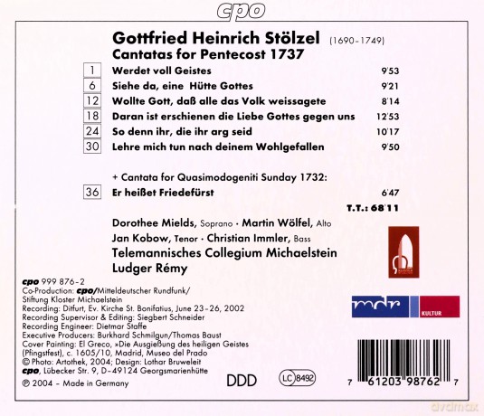 Gottfried Heinrich Stolzel: Pfingstkantaten 1737 [CD]