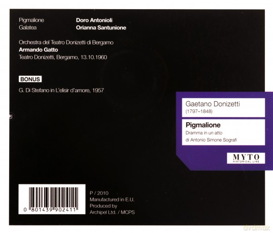 Gaetano Donizetti: Pigmalione [CD]