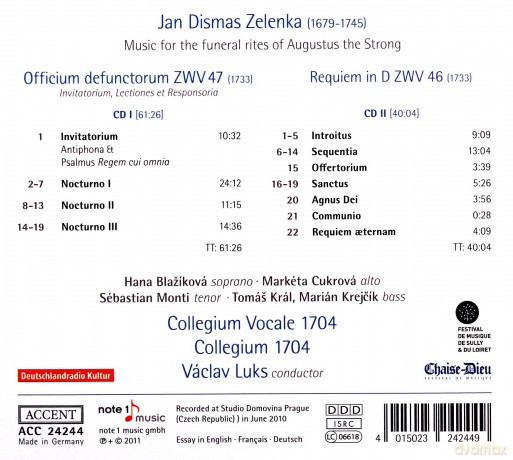 Jan Dismas Zelenka: Requiem in D ZWF 46 [2CD]