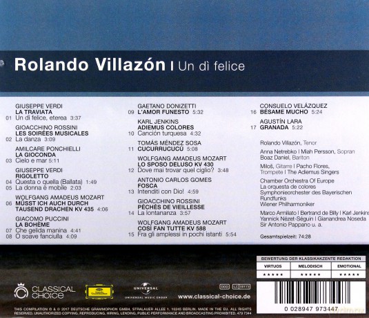 Rolando Villazon - Un di felice [CD]