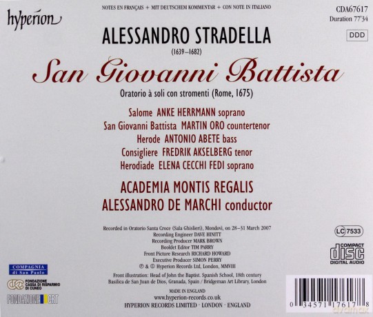 Alessandro Stradella: San Giovanni Battista [CD]