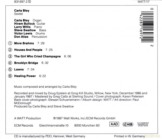 Carla Bley: Sextet [CD]