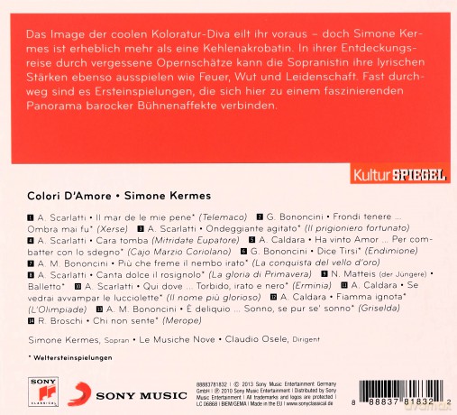 Alessandro Scarlatti: Simone Kermes - Colori d'amore [CD]