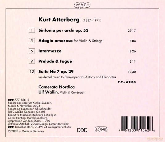Kurt Atterberg: Sinfonia per archi op.53 [CD]