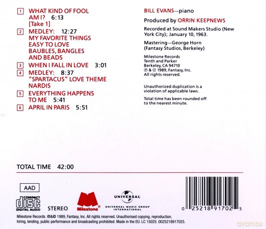 Bill Evans: Solo Sessions Vol.1 [CD]