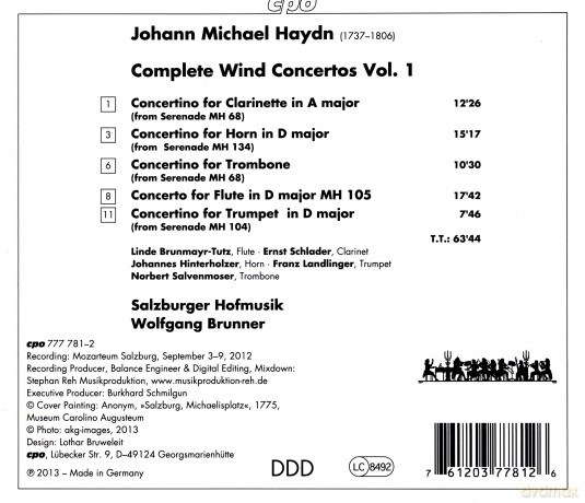 Michael Haydn: Sssmtliche Blssserkonzerte Vol.1 [CD]