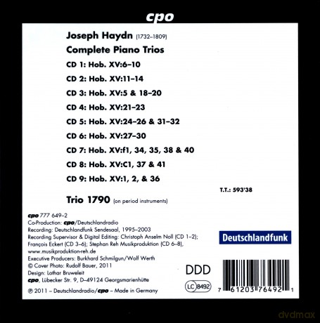 Joseph Haydn: Sssmtliche Klaviertrios [9CD]