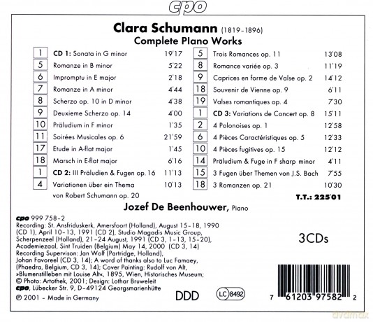 Clara Schumann: Sssmtliche Klavierwerke [3CD]