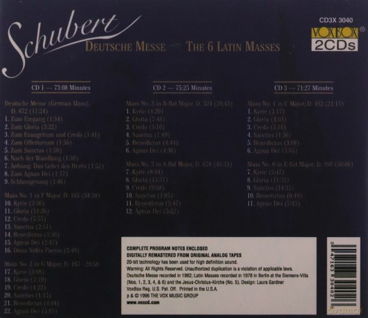 Franz Schubert: Sssmtliche Messen [3CD]