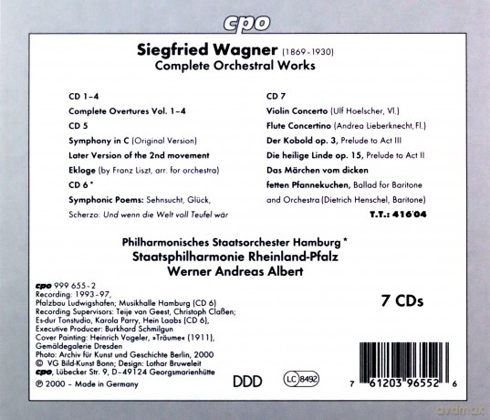 Siegfried Wagner: Sssmtliche Orchesterwerke [7CD]